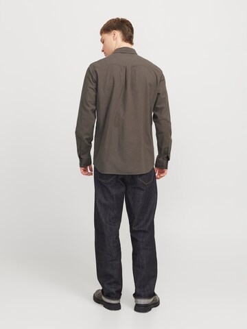 JACK & JONES Regular fit Button Up Shirt 'JJESummer' in Brown