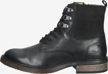 Kickers Lace-Up Ankle Boots in Black: front
