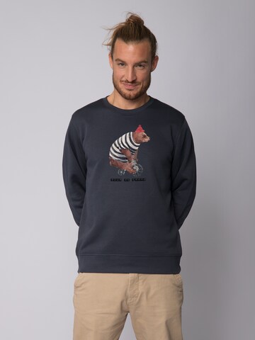 Watapparel Sweatshirt 'Tour de Franz' in Grijs: voorkant