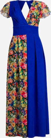 Abito da cocktail 'Royal Blue Maxi Dress with Floral Lace Panels' di BIBI SAKALIEVA in blu: frontale