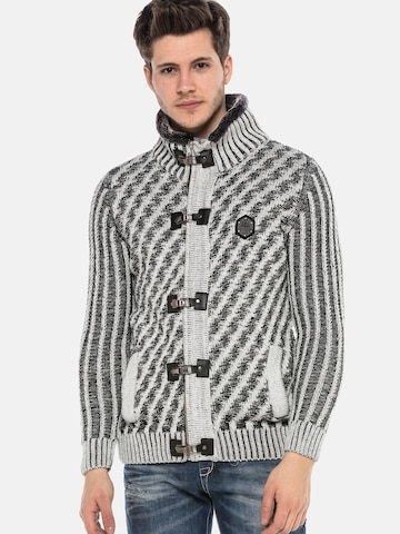 CIPO & BAXX Knit Cardigan in Grey: front