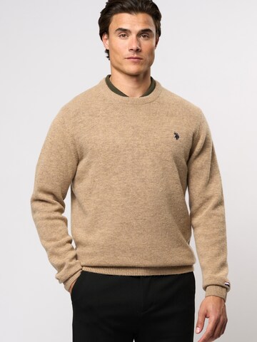 U.S. POLO ASSN. Neulepaita 'Ketil' värissä beige: etupuoli