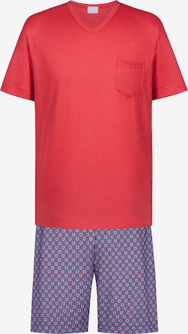 Mey Short Pajamas 'Red Geo' in Red: front
