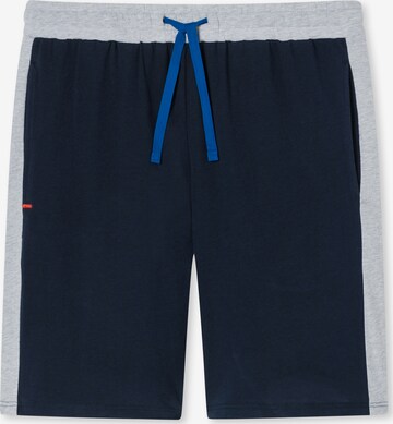 SCHIESSER Pajama Pants ' Bermuda - Mix + Relax ' in Blue: front