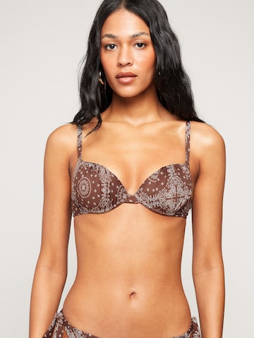 Tezenis Push-up Bikini Top 'Country Vibe' in Brown: front