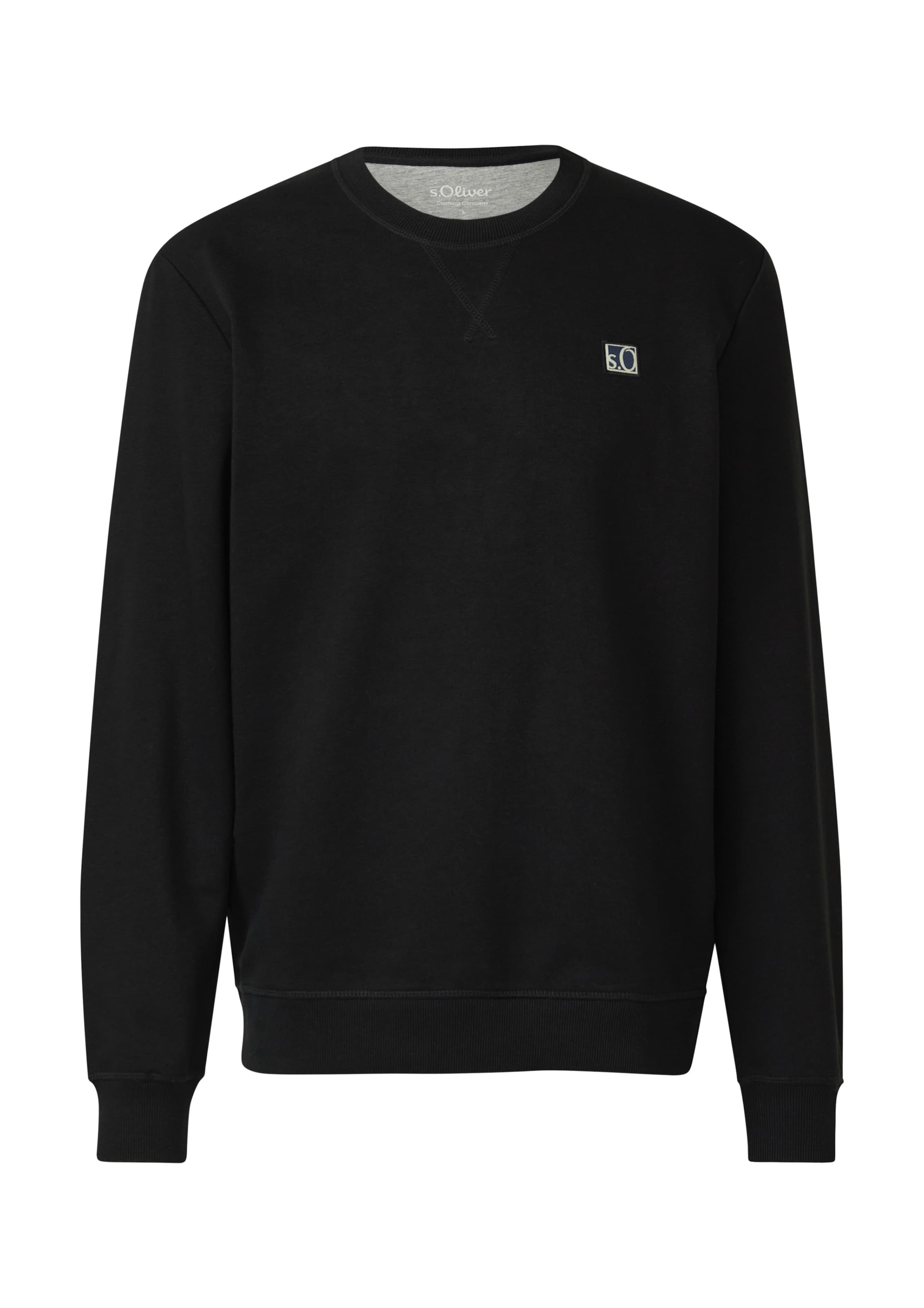 s.Oliver Sweatshirt in Zwart: voorkant