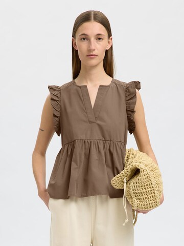 SELECTED FEMME Bluse 'SLFBlair-Ida' i brun: forside