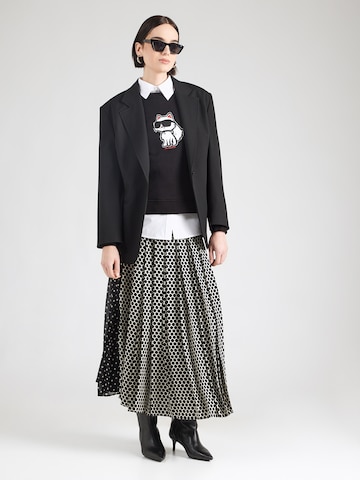 juoda Karl Lagerfeld Megztinis be užsegimo 'Ikon'