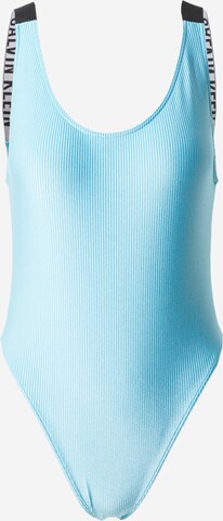 Calvin Klein Swimwear Bralette Swimsuit in Blue: front