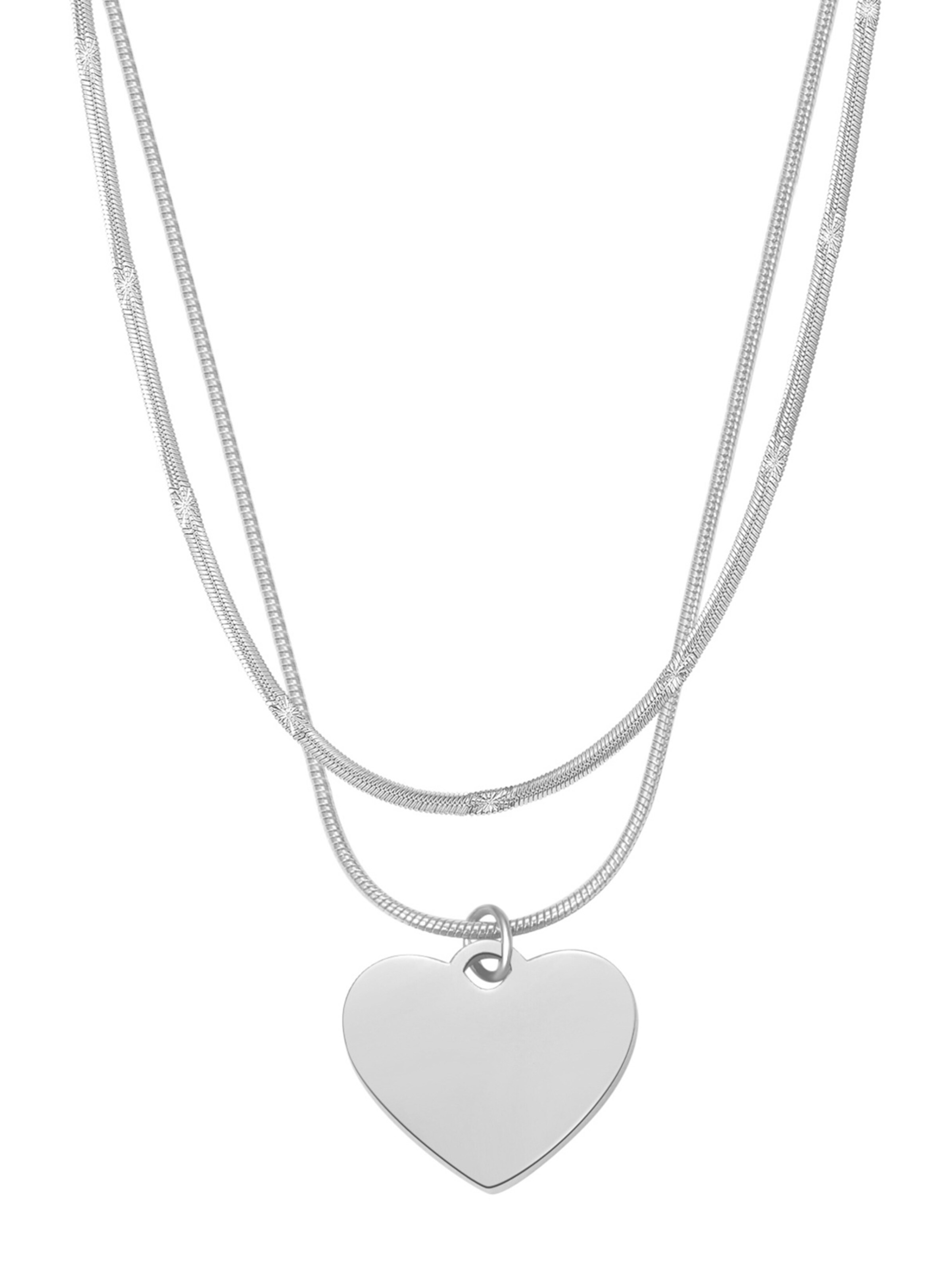 Hey Happiness Kette 'Heart Duo'‌‌‌‌‌‌‌‌‌‌ in Silber