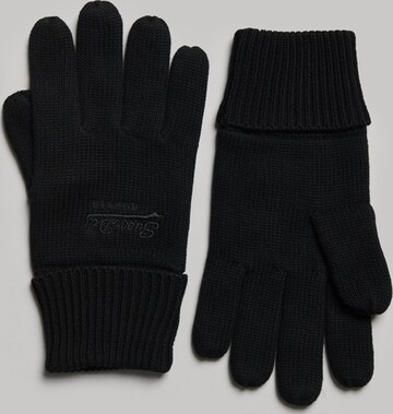 Superdry Full Finger Gloves in Black: front