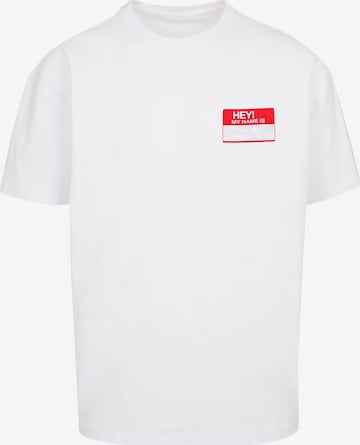 MT Upscale T-Shirt 'Hey! My Name Is' in Weiß: predná strana