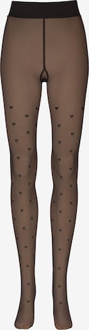 Nur Die Feinstrumpfhose ' Warm & Transparent haltbar 80 DEN Print ' in Schwarz: Vorderseite
