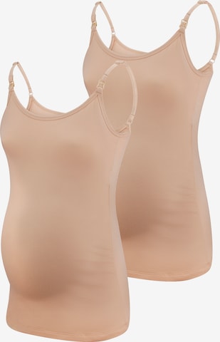 M.M.C. Top 'Stilltop' in Beige: front