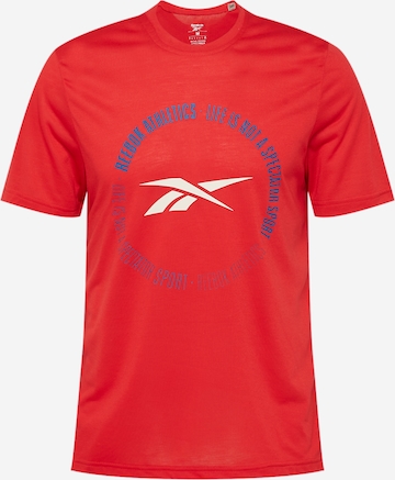 Reebok Sport Performance Shirt 'Life Is Not a Spectator' in Red: front