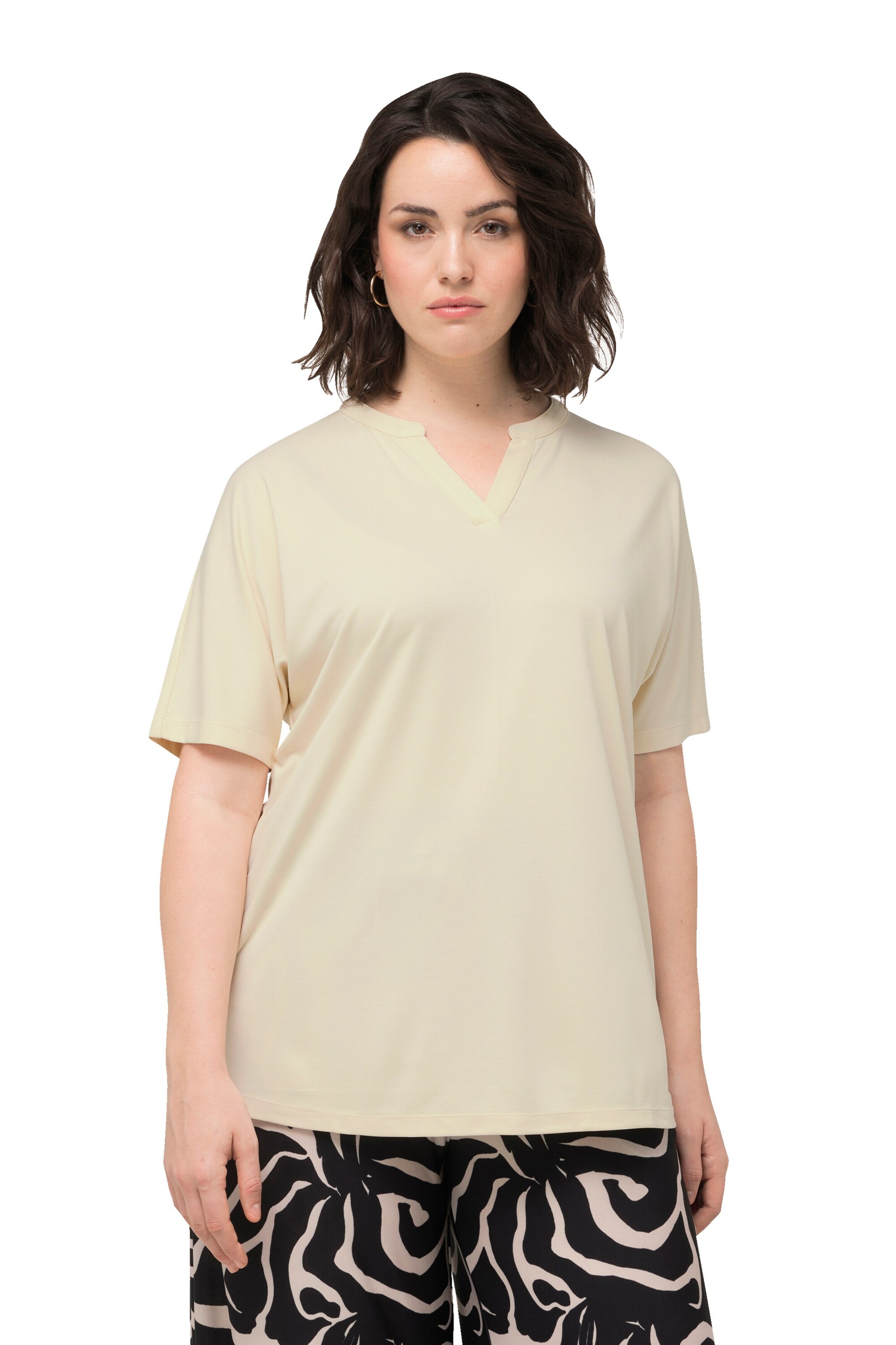 Ulla Popken Shirt in Beige: voorkant