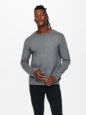 Pull-over 'Wyler' Only & Sons en gris : devant