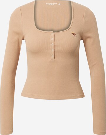 Abercrombie & Fitch Свитер 'HENLEY' в Коричневый: спереди