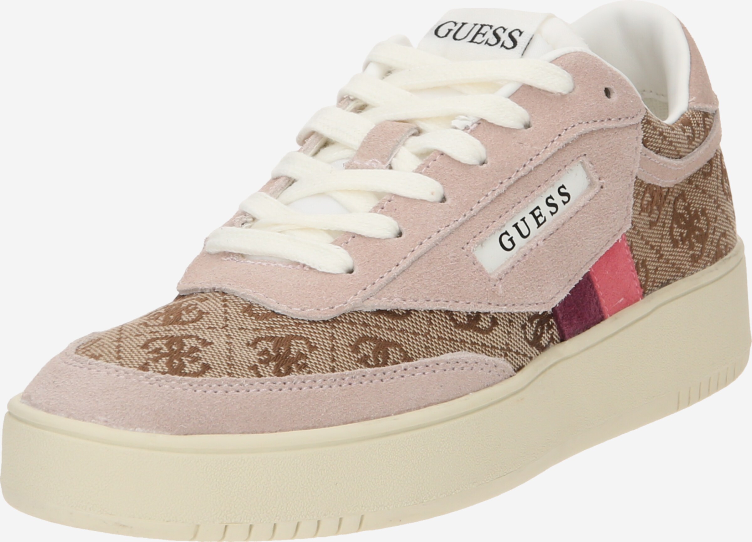 GUESS SNEAKERS BRAYZA VELOURS Baskets Basses Rose - Baskets Femme Guess