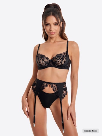 SpaLeXLine Balconette Underwear Sets 'SX1051' in Black: front