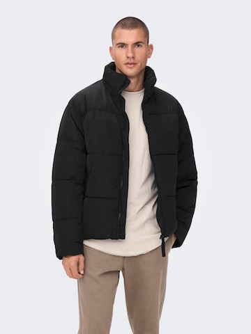 Only & Sons Winter Jacket 'Everett' in Black: front