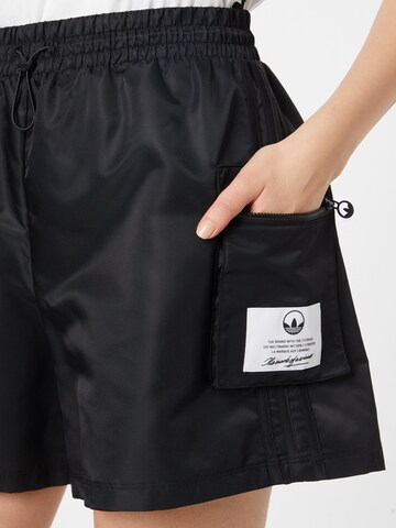 ADIDAS ORIGINALS Wide Leg Hose 'High-Waist Nylon' in Schwarz