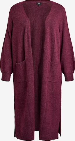 Cardigan dimensiuni mari 'Cavista' de la Zizzi pe roșu: față