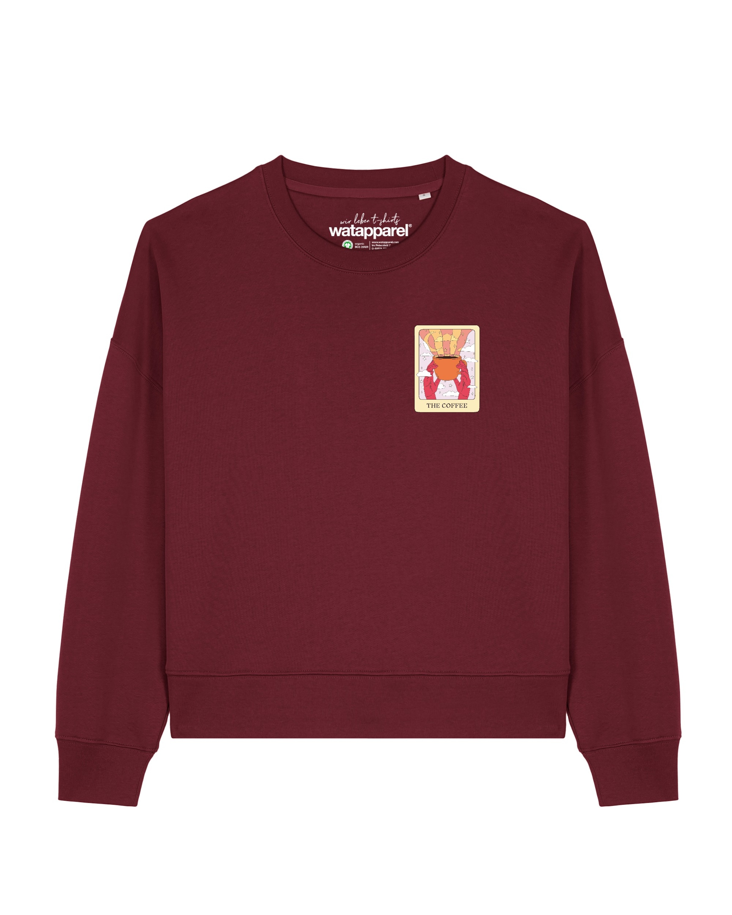 Sweat-shirt 'Tarot The Coffee ' Watapparel en rouge : devant