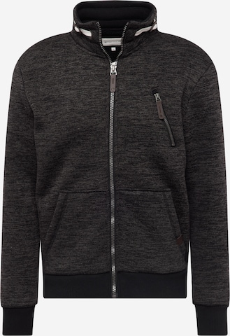 TOM TAILOR Sweat jacket in Black: front