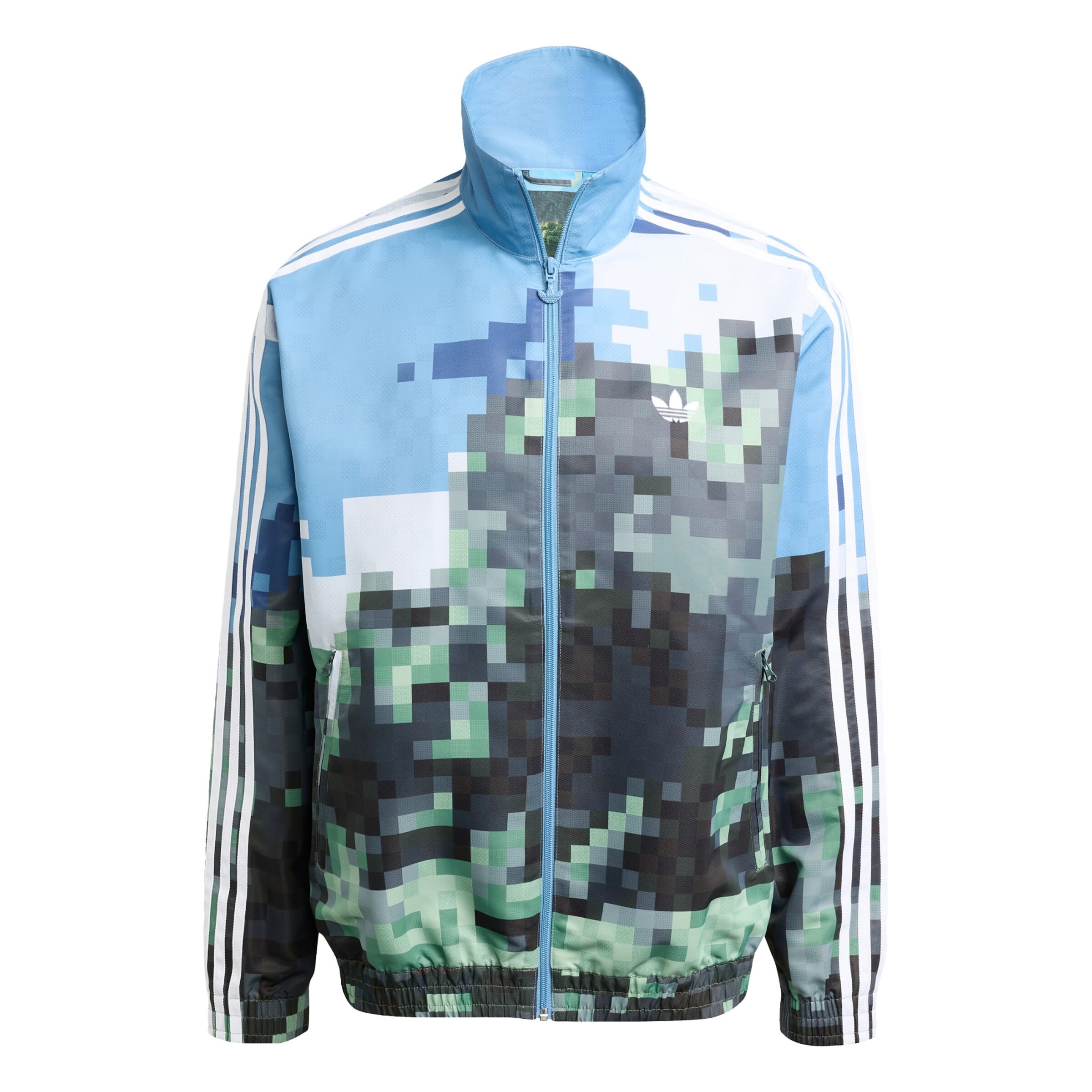 ADIDAS ORIGINALS Overgangsjakke 'Adidas Originals x Minecraft' i blå: forside