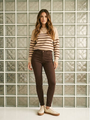 Skinny Jean 'F138' Tazzio en marron