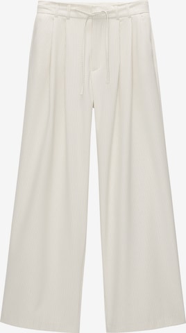 Wide leg Pantaloni con pieghe di Pull&Bear in beige: frontale