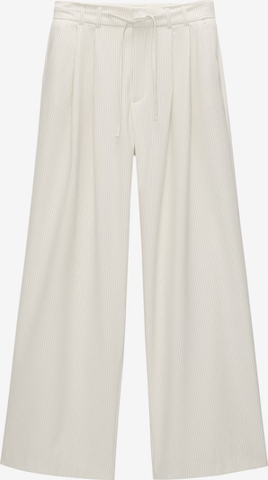 Pantaloni con pieghe Pull&Bear di colore crema / grigio chiaro, Visualizzazione prodotti