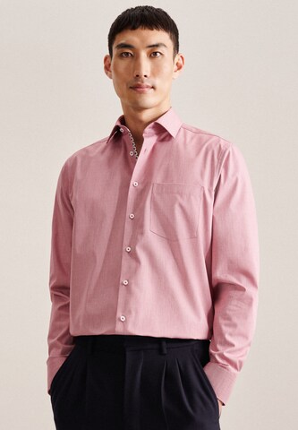 SEIDENSTICKER Regular fit Button Up Shirt in Red: front