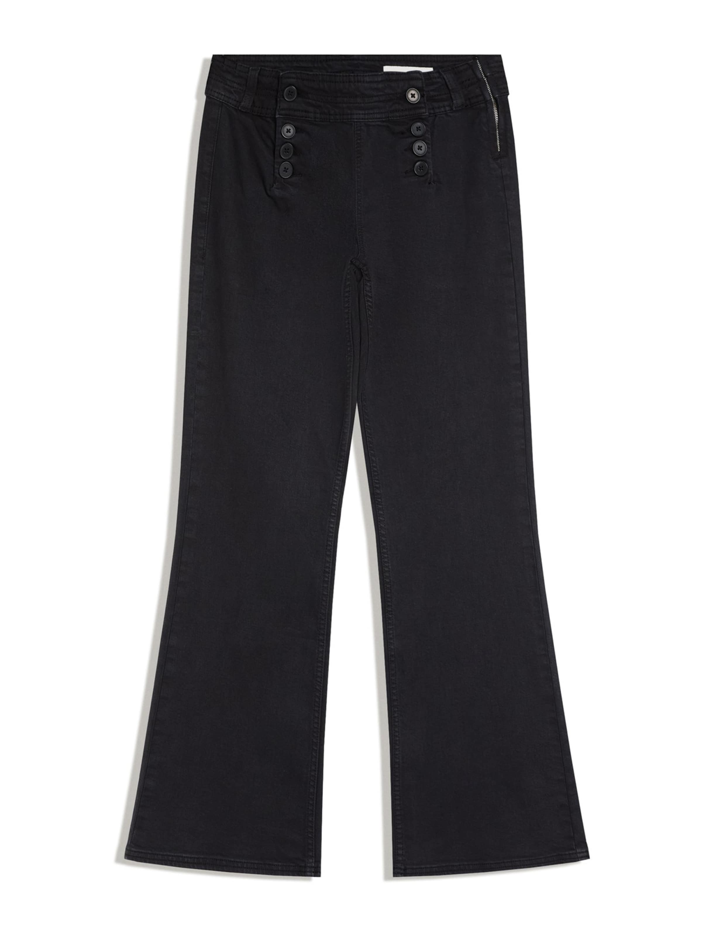 évasé Pantalon Bershka en noir : devant