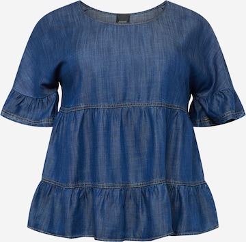 Camicia da donna 'FAVORE' di Persona by Marina Rinaldi in blu: frontale