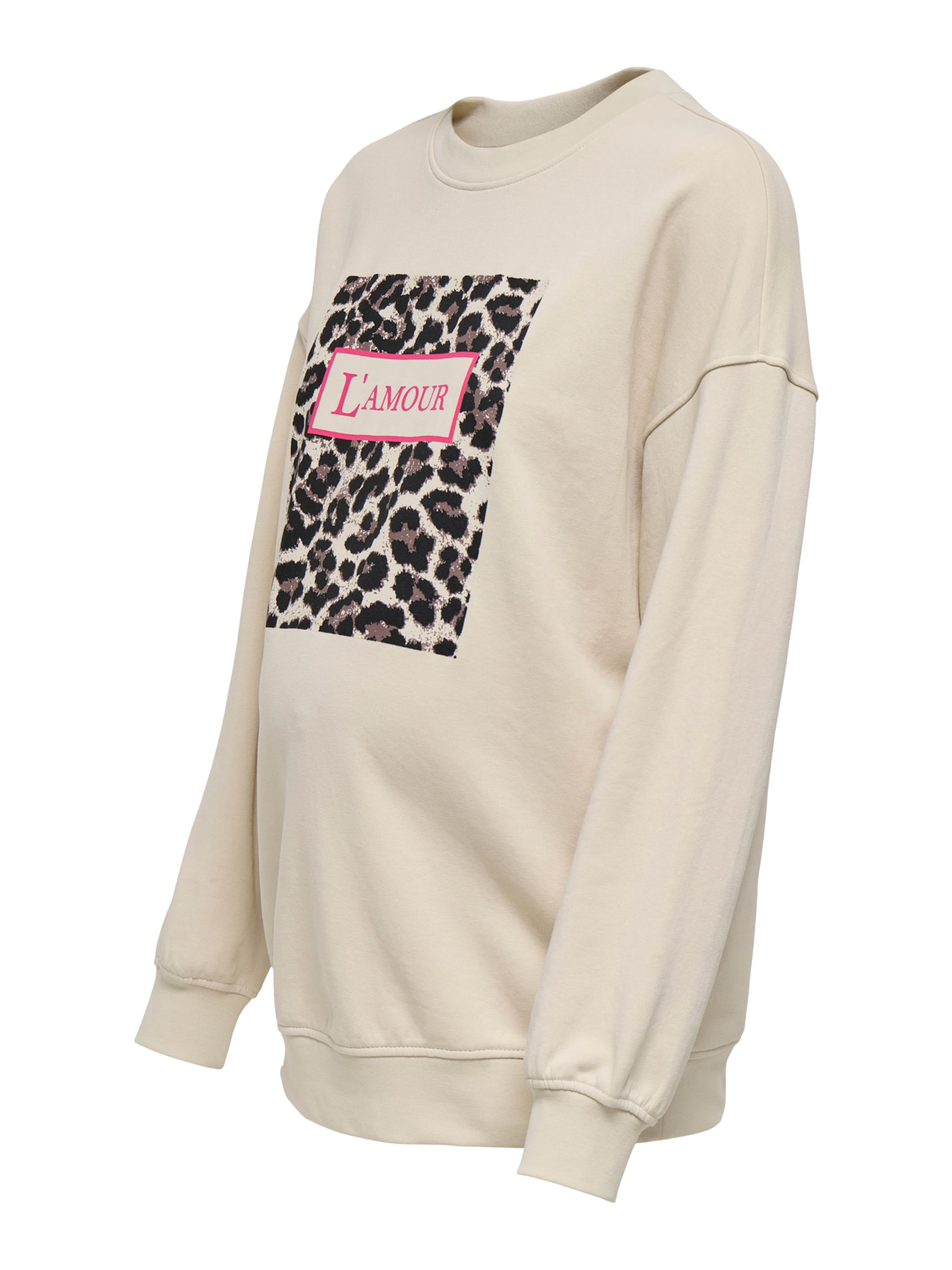 Only Maternity Sweat-shirt 'OLMFresh' en taupe / greige / rose / noir, Vue avec produit