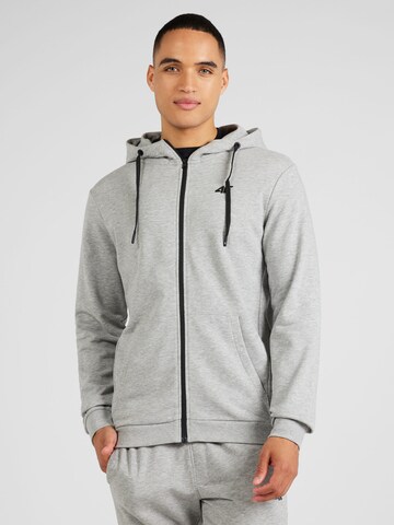 4F Sportsweatjacke in Grau: Vorderseite