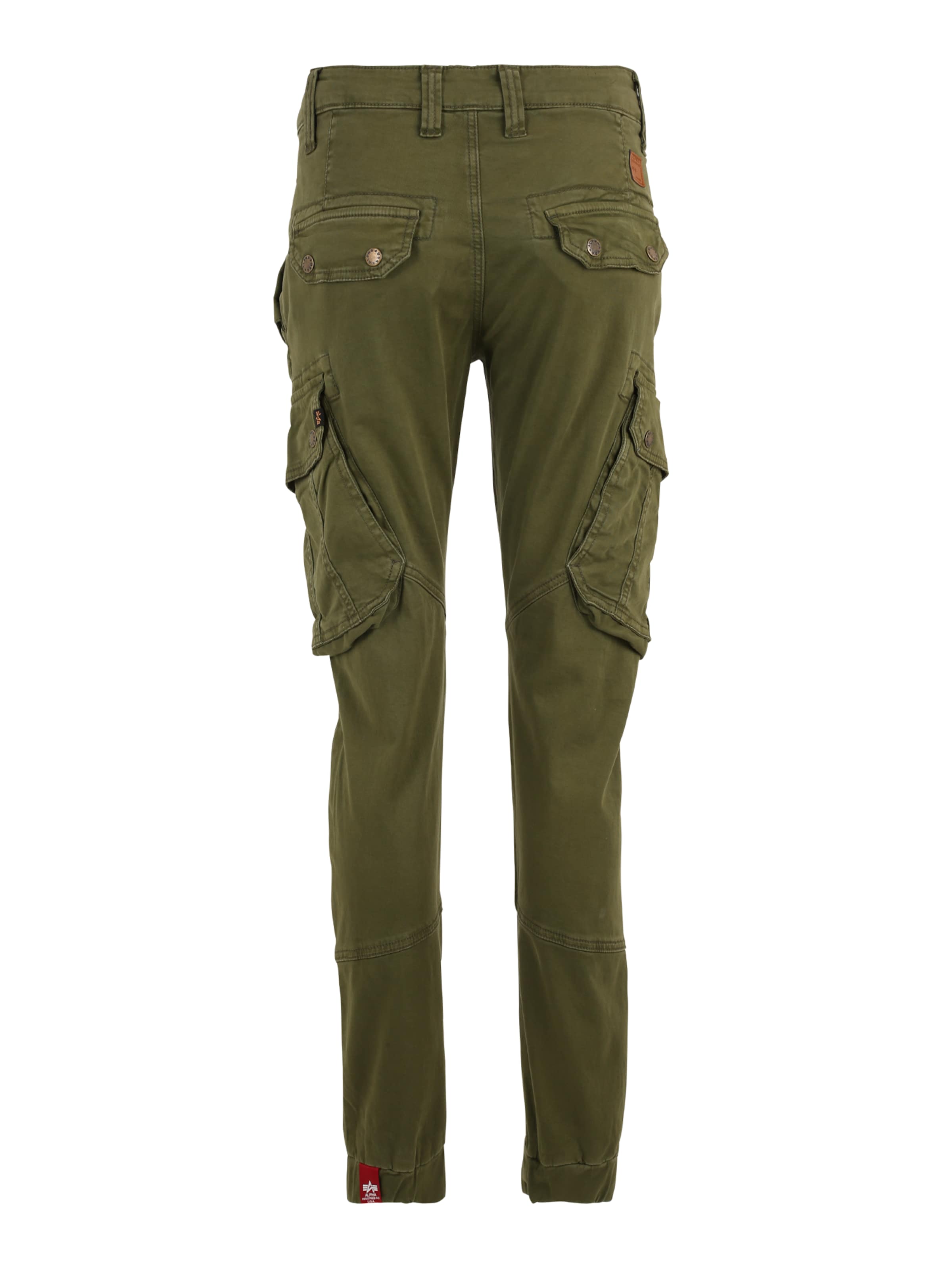 Effilé Pantalon cargo 'Combat' ALPHA INDUSTRIES en vert