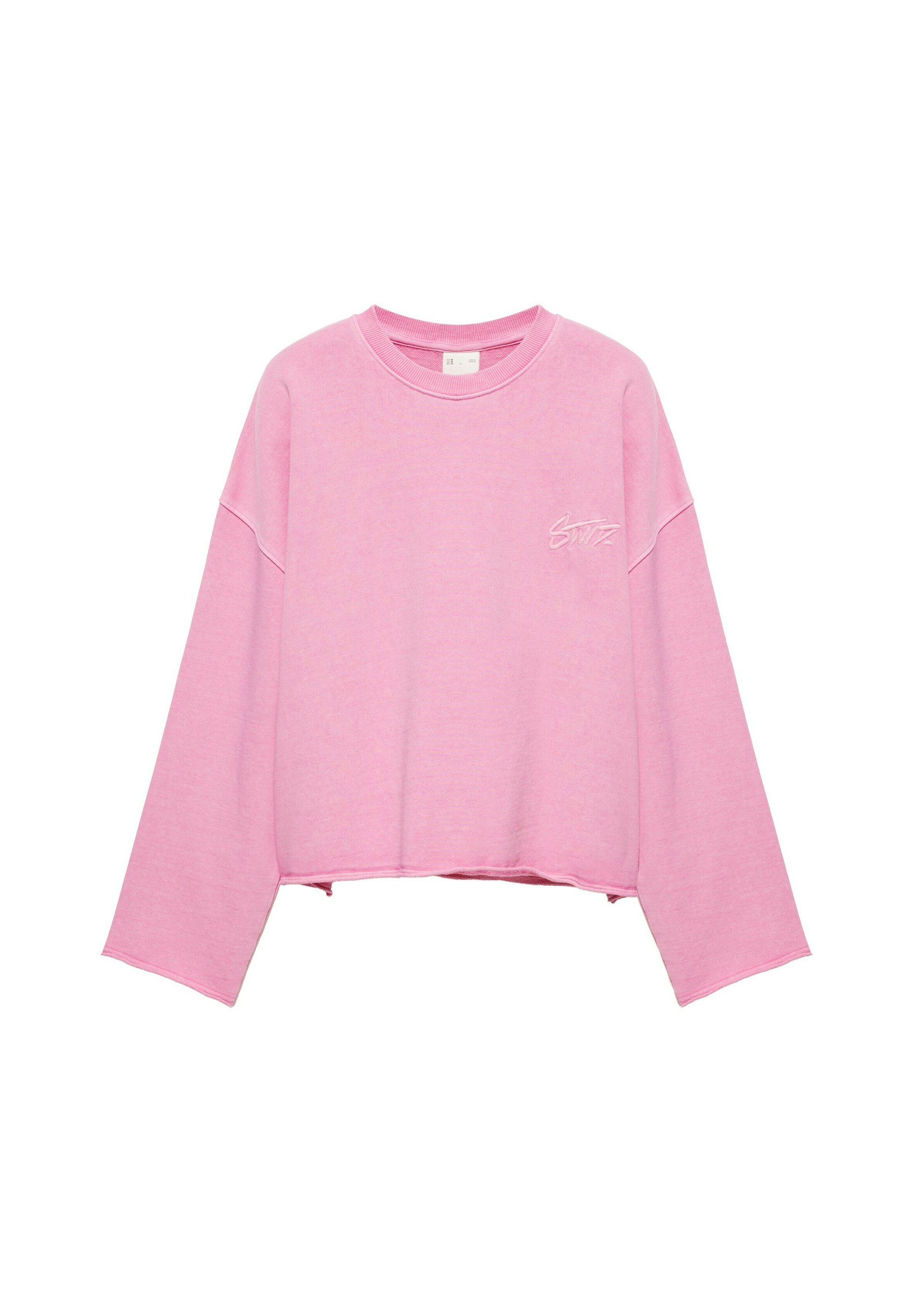 Bluză de molton de la Pull&Bear pe roz: față