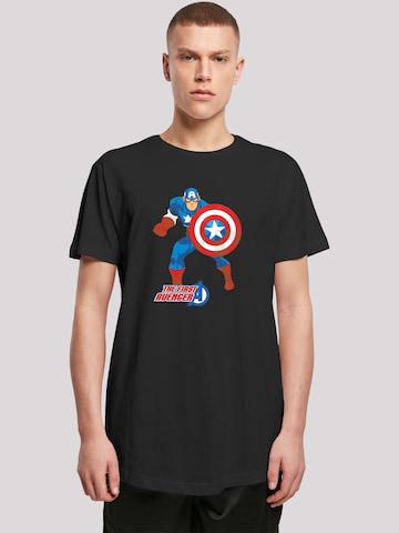 T-Shirt 'Marvel Avengers Captain America The First Avenger' F4NT4STIC en noir : devant