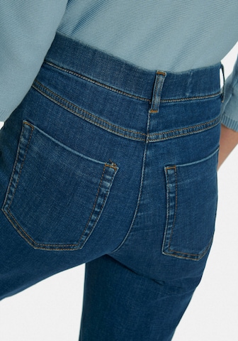 Peter Hahn Slimfit 5-Pocket-Jeans Knöchellange Schlupf-Jeans in Blau