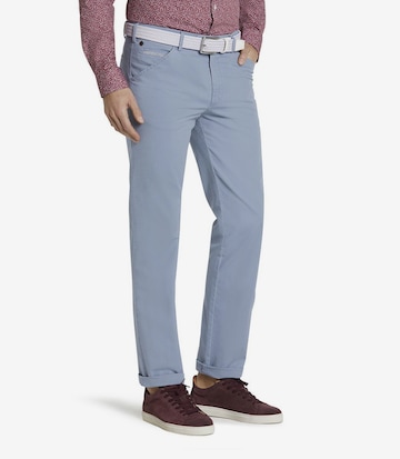 MEYER Slimfit Chino 'Chicago' in Blauw: voorkant