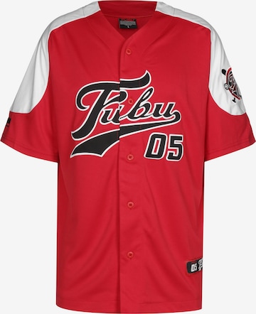 Coupe regular T-Shirt 'Varsity Block Baseball' FUBU en rouge : devant