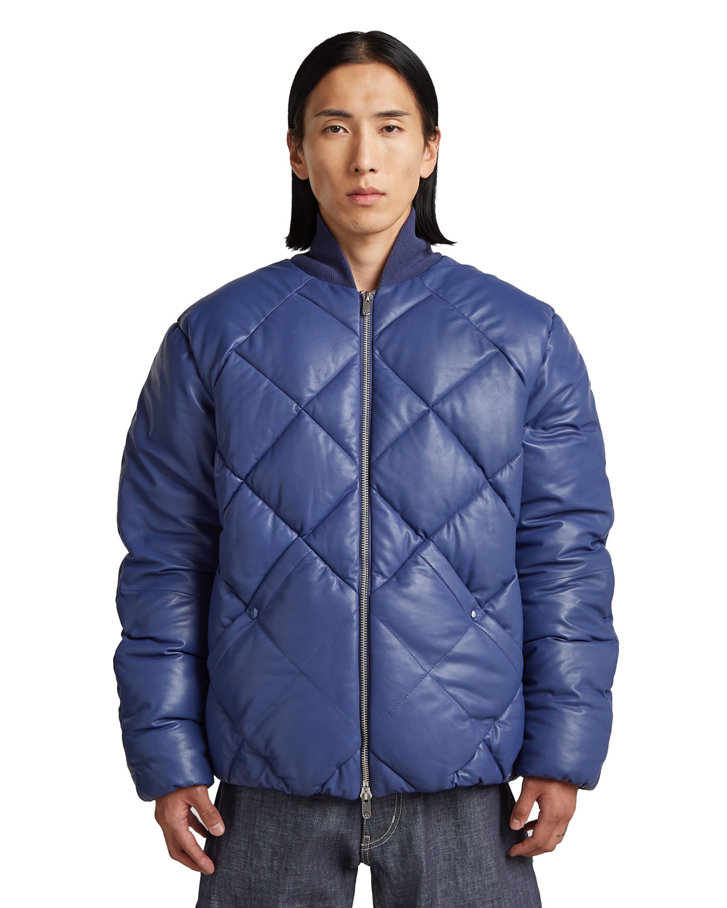 G-STAR Between-season jacket 'MN HUG Puffer' in Blue: front