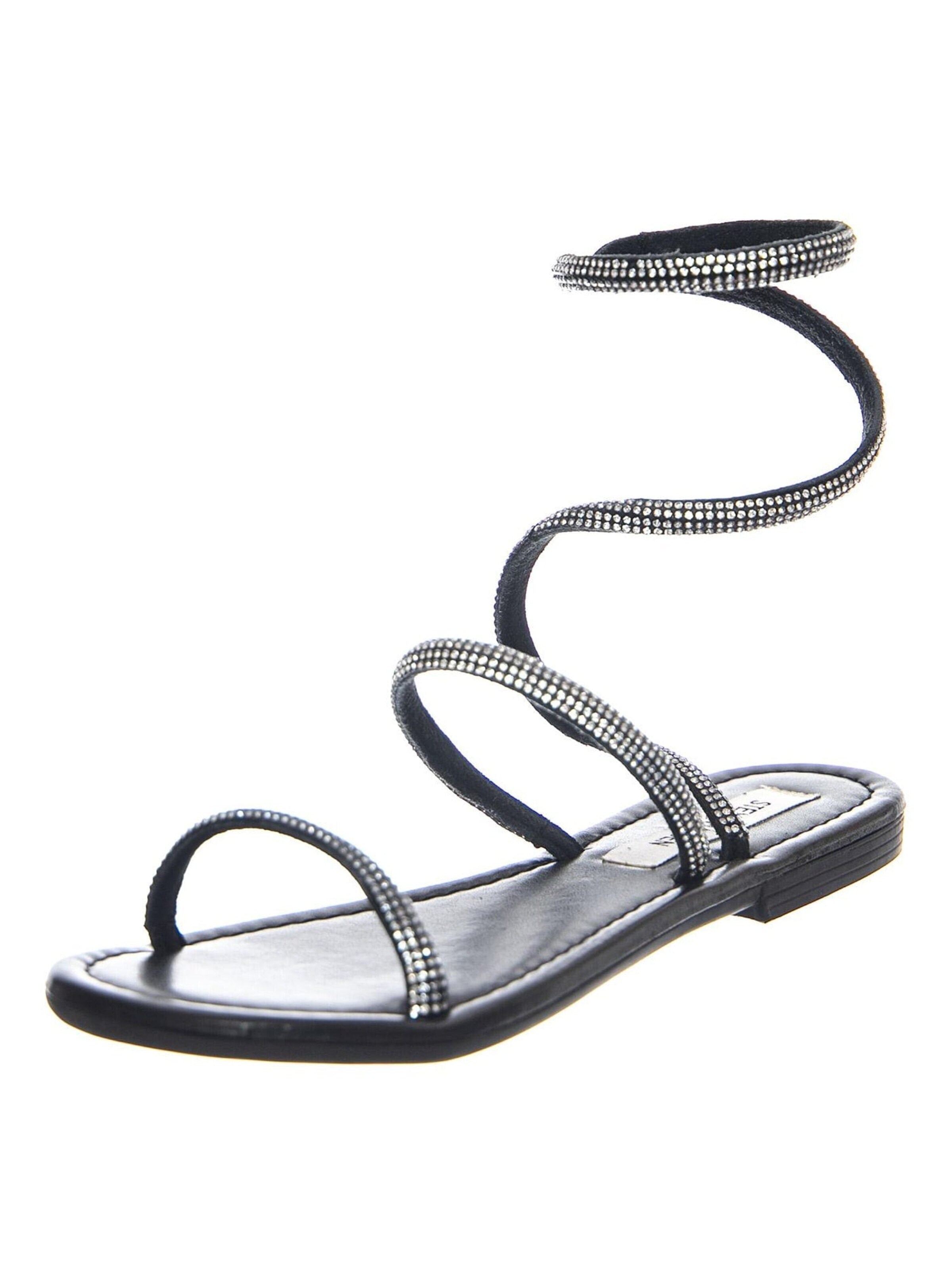 STEVE MADDEN Sandaler 'Sociable Black / Silver Sandals' i sort: forside