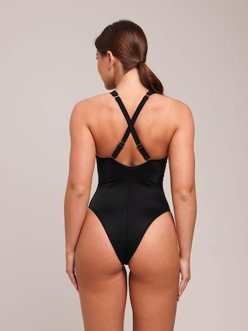 High neck Costume intero modellante 'Shaping swimsuit' di MILENKA in nero