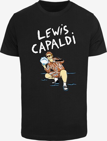 Merchcode T-Shirt 'Lewis Capaldi - Snowleopard' in Schwarz: predná strana