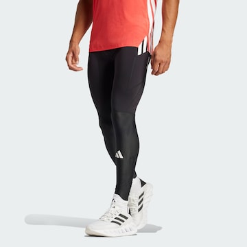 ADIDAS PERFORMANCE Skinny Sportbroek 'Adizero' in Zwart: voorkant