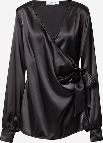 Femme Luxe Blouse in Black: front